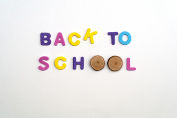 Back to School Letters on the white background. Colored letters.