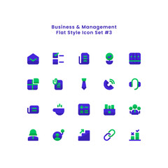Business and Work Management Minimal Flat Style Icon Set Vector Illustration