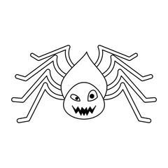 halloween october scary celebration cartoon in black and white