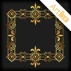 black background art deco frames