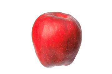 View of the top of a ripe red apple