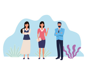 Obraz premium Business people working faceless cartoons