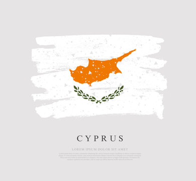 Flag of Cyprus. Brush strokes are drawn by hand.