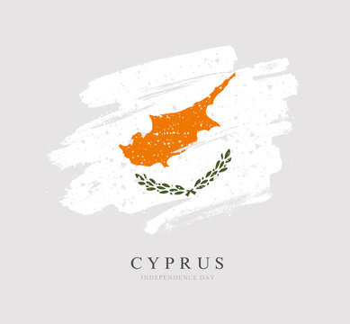 Flag of Cyprus. Vector illustration on a gray background