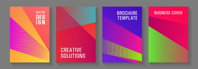 Brochure cover layouts vector geometry.