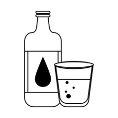 water liquid beverage drink cartoon in black and white