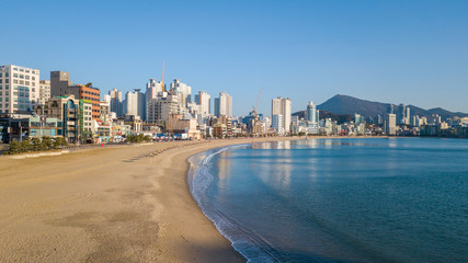 Aerial view of Gwangan Bridge in Busan City,South Korea