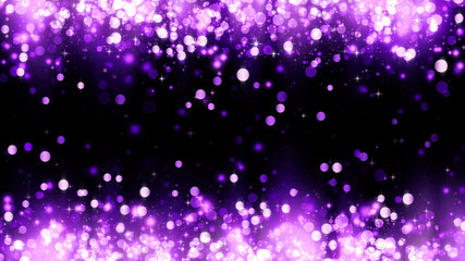 Background with magenta glitter particles. Beautiful holiday purple background template for premium design. Bright magenta particle with magic light