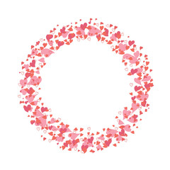 circle frame of hearts for Valentine