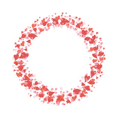 circle frame of hearts for Valentine