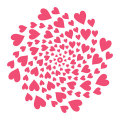 Red circle of hearts