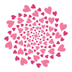 Pink circle of hearts
