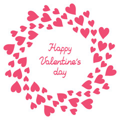 Red round frame Happy Valentine's Day