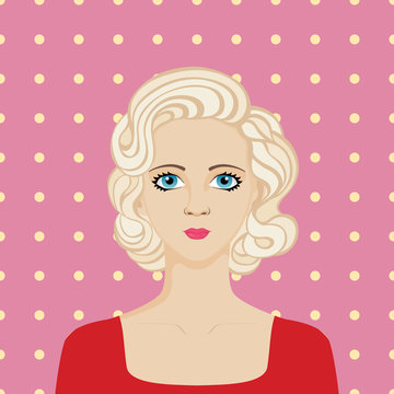Portrait of rockabilly girl with blonde hair