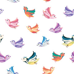 Flying birds seamless pattern