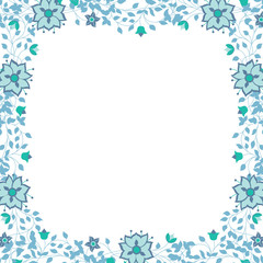 floral frame soft colors