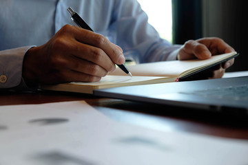 Businessmen, financial accountants, planners, work, planning, ideas in the office, using the tools and calculators to work