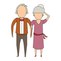 grandparents senior old people cartoon faceless