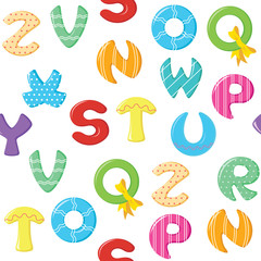 seamless pattern colorful alphabet