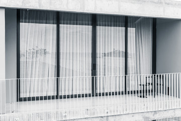 minimalism style balcony black and white art modern architecture of space
