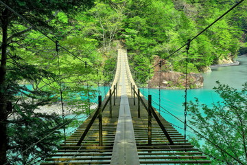 Obraz premium 寸又峡夢の吊橋