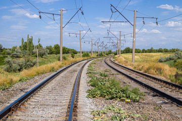 Railway in nature. Travel concept