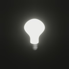 3D rendered illustration image of shining bright light bulb on black background
