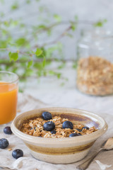 healthy breakfast with yogurt and granola