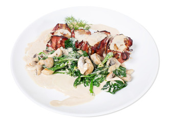 Bacon wrapped pork tenderloin.