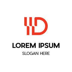 Clean and stylish logo forming the letter D, Letter D logo icon design template elements