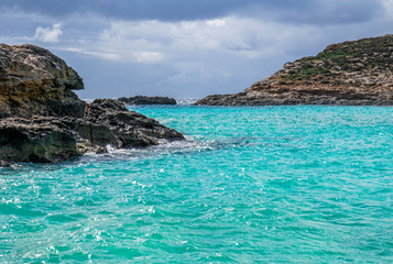 Storm over blue lagoon