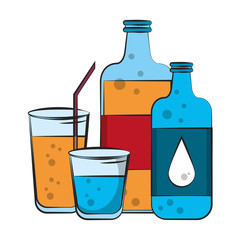 healthy diet drinking lifestyle cartoon