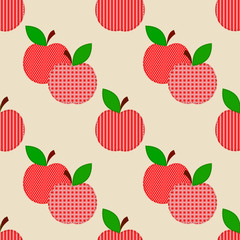 Apple fruit seamless pattern, abstract repeated background. For paper, cover, fabric, gift wrap, wall art, interior décor. Simple surface pattern design.