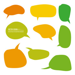 Set of bright varied speech bubbles. Empty cartoon vector frames, text box for conversation.