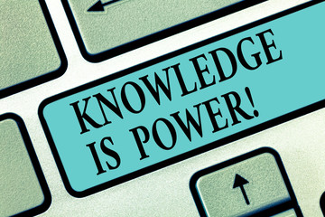 Handwriting text writing Knowledge Is Power. Concept meaning knowing is more powerful than physical...