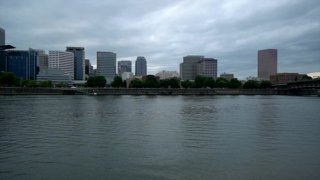 City view of Portland Oregon from the Eastside Esplande