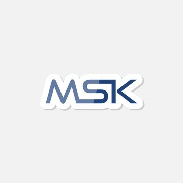 Creative Letter MSK sticker logo simple design elements