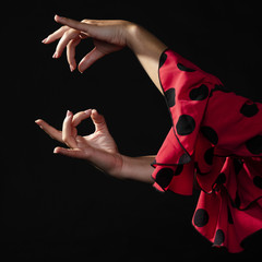 Close-up flamenca woman performing floreo