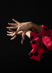 Close-up flamenca woman crossing arms