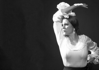 Black and white woman with copy space