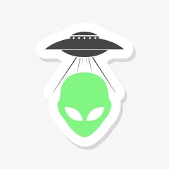 Ufo sticker logo. Simple illustration of Ufo logo for web design isolated on white background