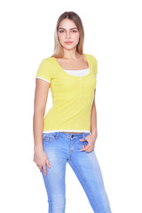 Fototapeta premium portrait of beautiful woman wearing casual clothing