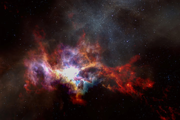 Fototapeta na wymiar Nebula, science fiction background. Elements of this image furnished by NASA.