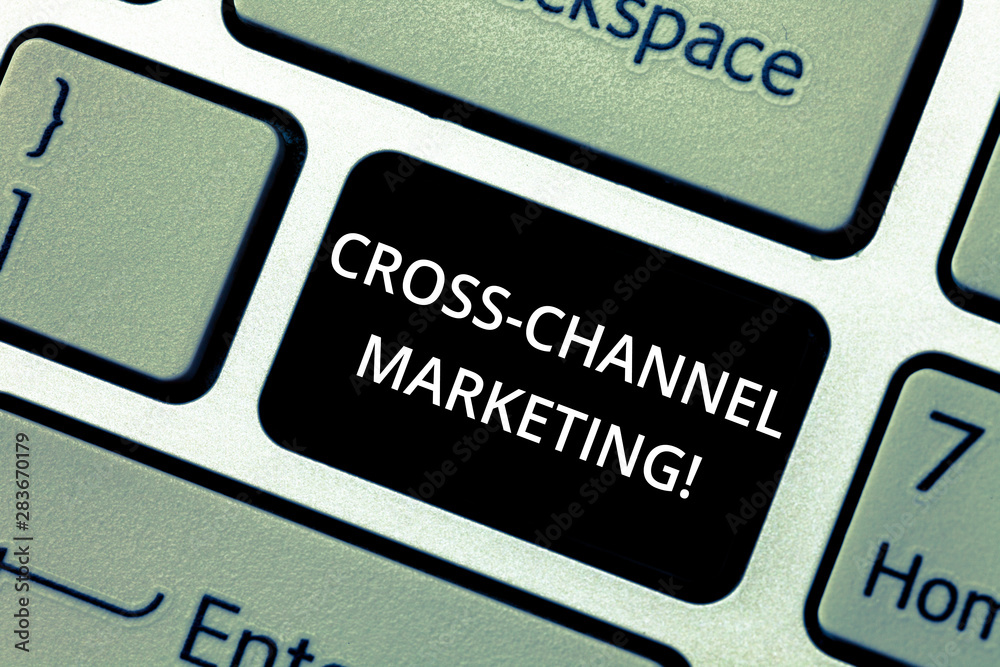 Poster word writing text cross channel marketing. business concept for engaging with customer across every 