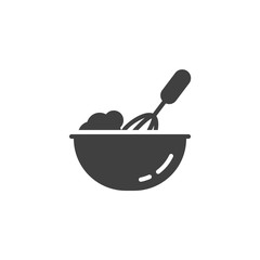 Cooking process vector icon. Beating with hand mixer filled flat sign for mobile concept and web design. Whisk mixing dough glyph icon. Symbol, logo illustration. Vector graphics