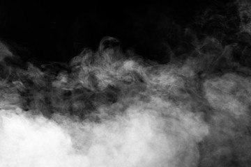 Smoke on black background. white smoke texture