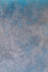 Art rough stylized texture banner with space for text. Blue and gray background texture decorative plaster surface