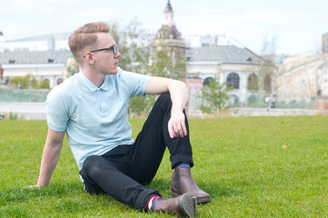 Fototapeta premium young man in the park