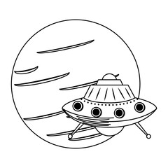 universe space galaxy astronomy cartoon in black and white