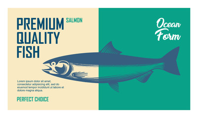 Salmon fish label 